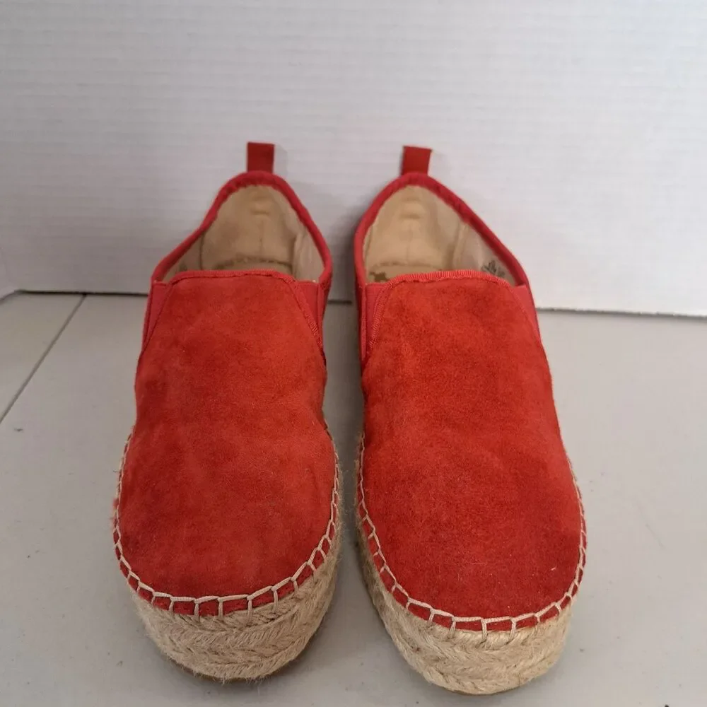 Sam Edelman Women's Carrin Suede Platform Espadrille Slip On Shoes Red size 8.5M